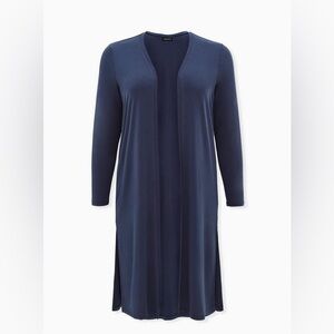 Torrid Cardigan Open Front Longline Navy Sweater